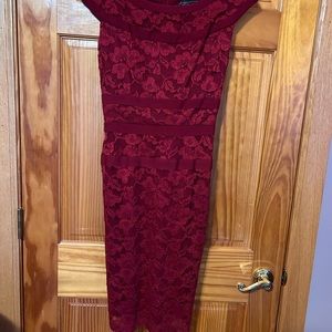 Dress Barn Red Lacey dress size 10 excellent condition very classy dress.